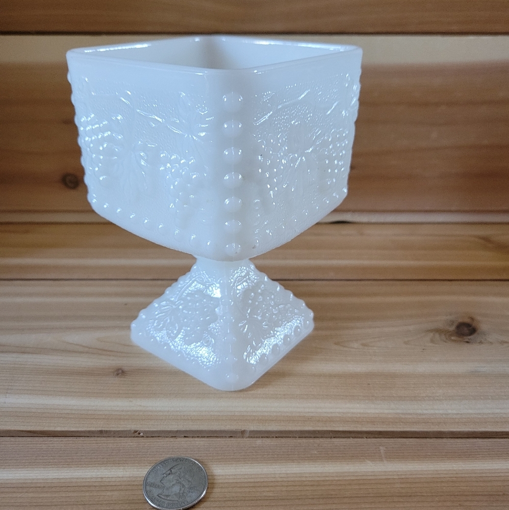Milk glass dish.